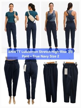 BNWTT Lululemon Stretch High-Rise 7/8 Pant – True Navy Size 2